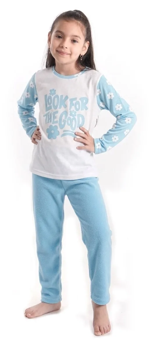 PIJAMA REMERA SOFT Y PANTALON POLAR SOFT SOFT LISO NENA