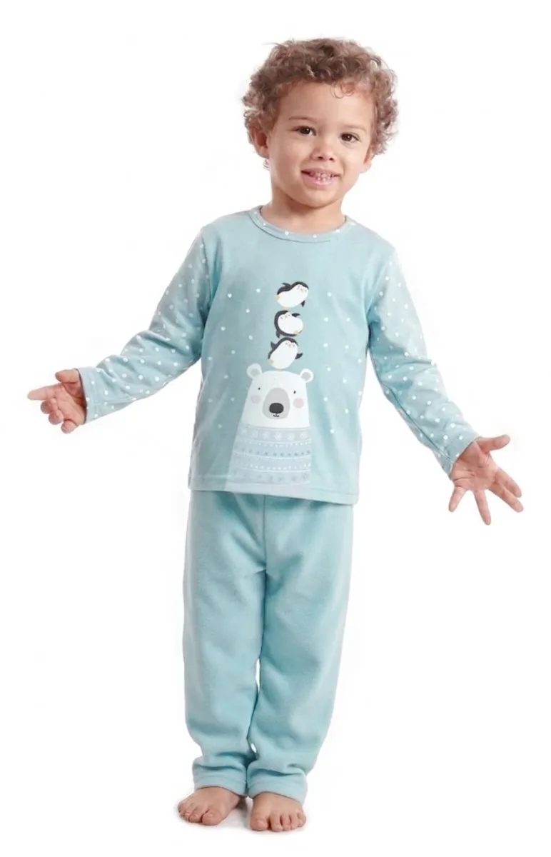 PIJAMA REMERA SOFT Y PANTALON POLAR SOFT LISO BEBE